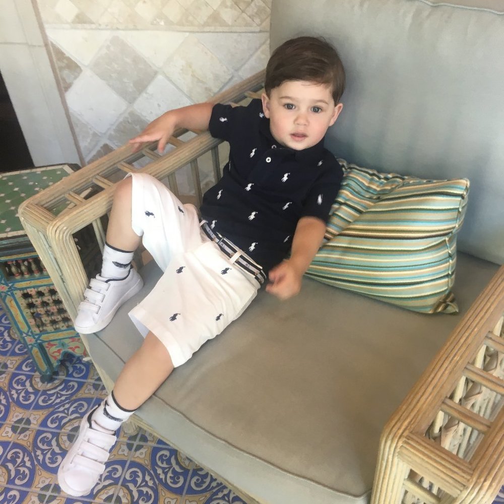 Size 3T POLO Ralph Lauren White Shorts with Navy